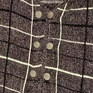 Vintage Black and White Chenille Sweater Jacket  by Sage Creek Size Small